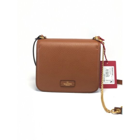 VALENTINO Vsling Small Grained Brown Leather Shoulder Bag - Picture 4 of 12